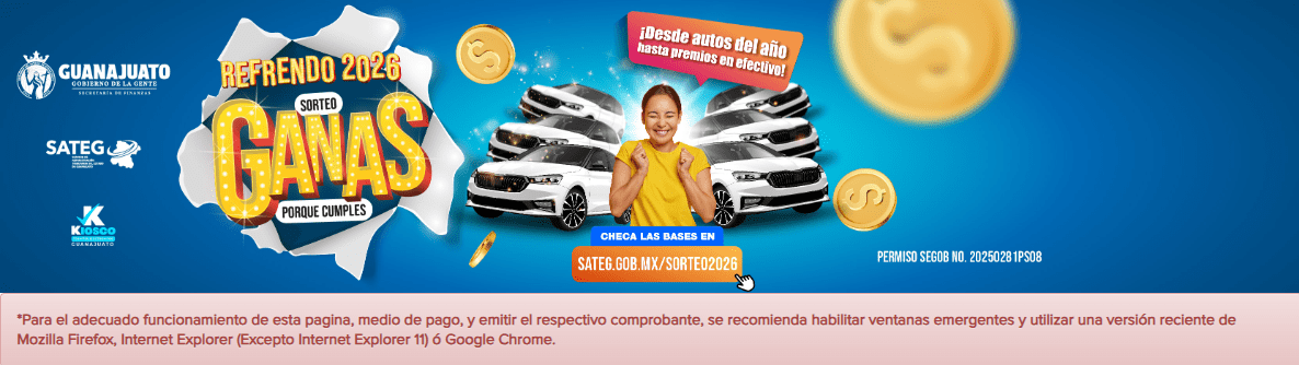 Refrendo vehicular sorteo
